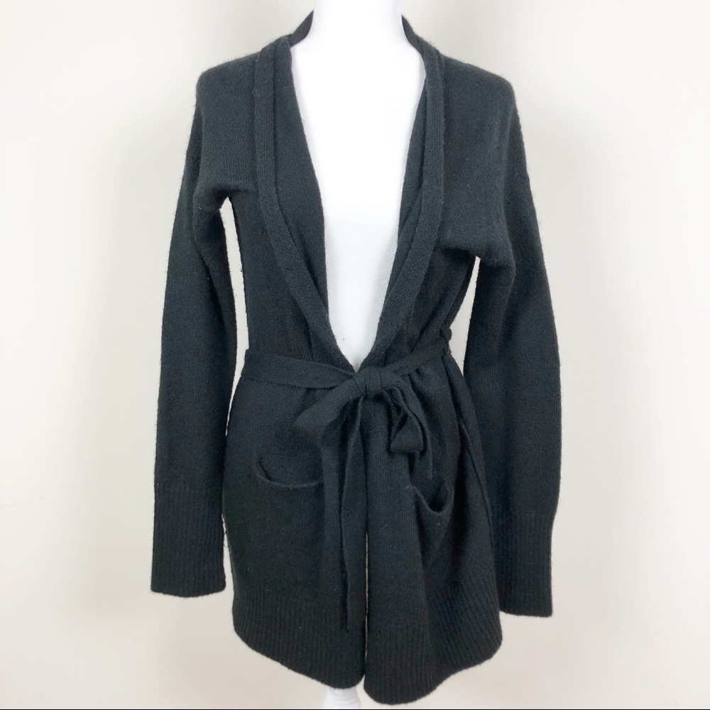 LOFT Charcoal / Black Wrap Cardigan